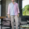 Camisa de combinaciones de rayas rosa y menta FOR2973 — detalle