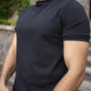 Playera de punto negra PT0001 — vista frontal
