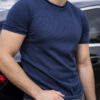 Playera de punto azul marino PT0002 — vista frontal
