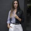 Camisa de combinaciones de rayas blanco y negro FOR3022 — detalle