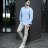Camisa básica cielo oxford FOR3013 — vista posterior