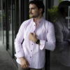 Camisa básica rosa oxford FOR3009 — detalle