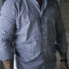 Camisa de mini cuadros azul marino FOR3033 — detalle