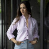 Camisa básica rosa oxford FOR3010 — vista lateral