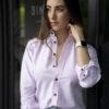 Camisa básica rosa oxford FOR3010 — vista frontal
