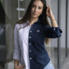 Camisa de combinaciones gris y marino FOR3026 — vista frontal