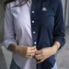Camisa de combinaciones gris y marino FOR3026 — vista lateral
