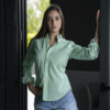 Camisa de mini cuadro verde FOR3032 — detalle