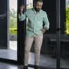 Camisa de mini cuadros verde FOR3031 — detalle