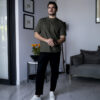 Playera oversize verde militar OV0004 — vista lateral