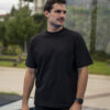 Playera Padel oversize negra con estampado de palas OV0005 — detalle