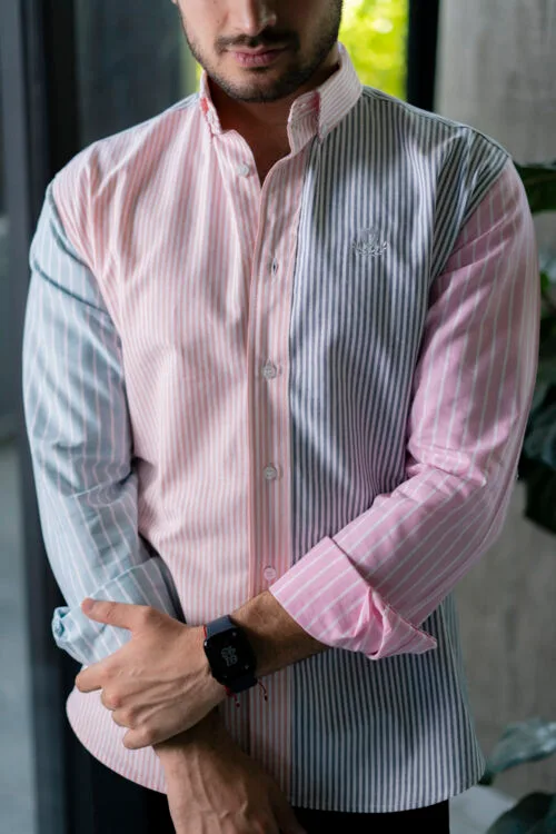 Camisa de combinaciones de rayas multicolor FOR2975 — vista frontal