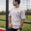 Playera Padel oversize beige con estampado "Padel Player" OV0008 — vista lateral