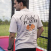Playera Padel oversize beige con estampado "Padel Player" OV0008 — vista posterior