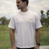 Playera Padel oversize hueso con estampado de F OV0009 — vista posterior
