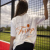 Playera Padel oversize hueso con estampado de F OV0009 — vista lateral