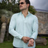 Camisa stretch de color menta FOR3000 — detalle