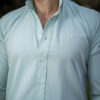 Camisa stretch de color menta FOR3000 — vista lateral