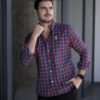 Camisa de cuadros verde y rojo FOR3037 — vista lateral