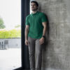 Playera polo basica color verde bandera POL0016 — detalle