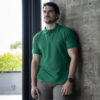 Playera polo basica color verde bandera POL0016 — vista posterior