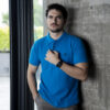 Playera polo basica color turquesa POL0018 — vista lateral