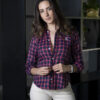 Camisa de cuadros azul marino y rojo FOR3036 — detalle
