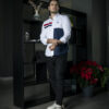 Camisa de combinaciones blanca con franja marino FOR3051 — vista lateral