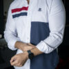 Camisa de combinaciones blanca con franja marino FOR3051 — vista frontal
