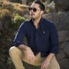 Camisa Dryflex color marino FOR3073 — vista lateral