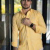 Camisa de mini cuadros amarillo FOR3089 — vista posterior