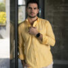 Camisa de mini cuadros amarillo FOR3089 — vista lateral