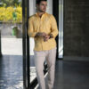 Camisa de mini cuadros amarillo FOR3089 — detalle