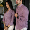Camisa de mini cuadros rojo vino FOR3092 — vista alternativa