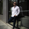 Camisa de rayas blancas multicolor FOR3097 — detalle