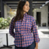 Camisa de multicuadros marino y rojo FOR3110 — detalle