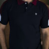 Playera polo de combinaciones azul marino y vino POL0022 — vista lateral