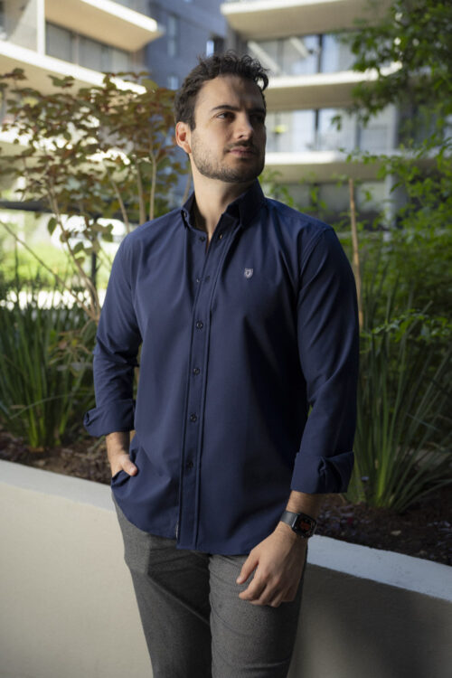Camisa Dryflex color marino FOR3125 — vista posterior