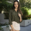 Camisa Dryflex color verde militar FOR3128 — detalle de tela