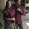 Camisa Dryflex color vino FOR3129 — en modelo