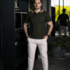 Playera polo de combinaciones verde militar POL0025 — detalle