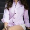 Camisa básica rosa oxford FOR3166 — vista posterior