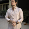 Camisa basica beige oxford FOR3171 — vista posterior