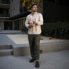 Camisa basica beige oxford FOR3171 — detalle de tela