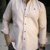 Camisa basica beige oxford FOR3171 — vista lateral