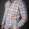 Camisa de cuadros multicolor FOR3115 — vista posterior