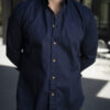 Camisa basica azul marino FOR3147 — vista posterior