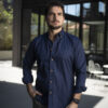 Camisa basica azul marino FOR3147 — vista frontal