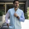 Camisa de Combinaciones de Menta Cielo Rosa FOR3157 — en modelo