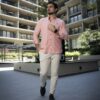 Camisa Basica Naranja Galway FOR3169 — vista lateral
